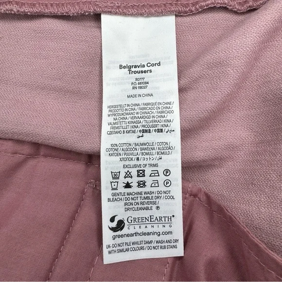 Boden Belgravia wide Leg Corduroy Pants In Blushing Rose Size 6 - Picture 15 of 16
